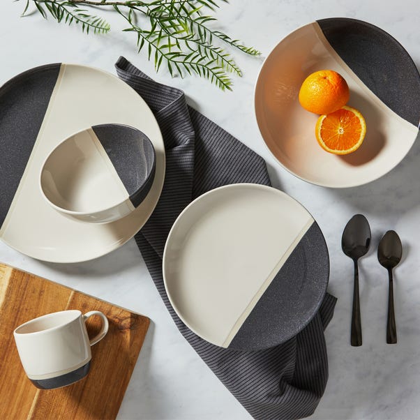 Elements Dipped Charcoal Stoneware Pasta Bowl