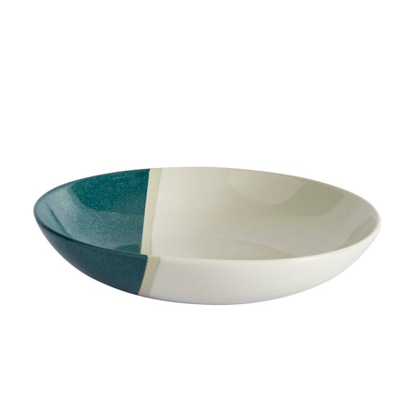Elements Dipped Teal Stoneware Pasta Bowl