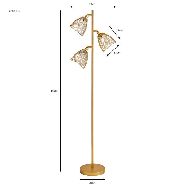 Elements Jaula 3 Light Floor Lamp