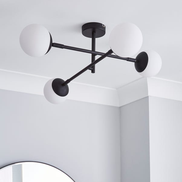 Elements Tela 4 Light Semi Flush Bathroom Ceiling Light