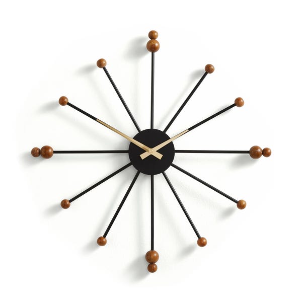 Elements Sputnik Wood Effect Wall Clock