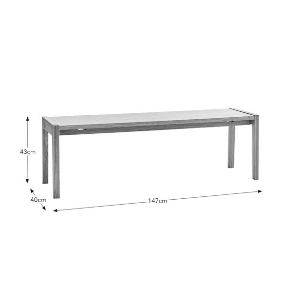 Elements 2 Seater Holmes Dining Bench, Modern Oak