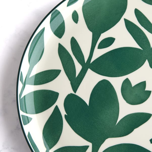 Elements Silhouette Green Stoneware Dinner Plate