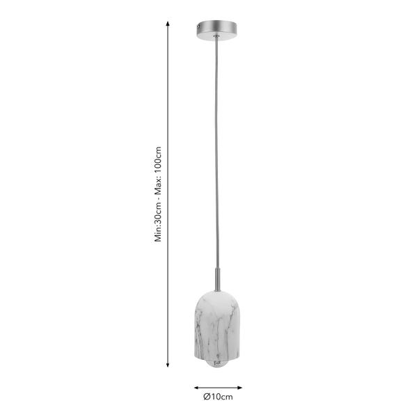 Elements Levi Marble Adjustable Pendant Light