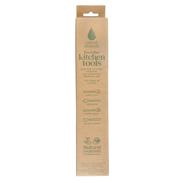 Natural Elements Reusable Wood Fibre Kitchen Utensil Set