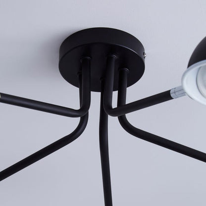  Elements Borr Black 5 Light Semi Flush Ceiling Light