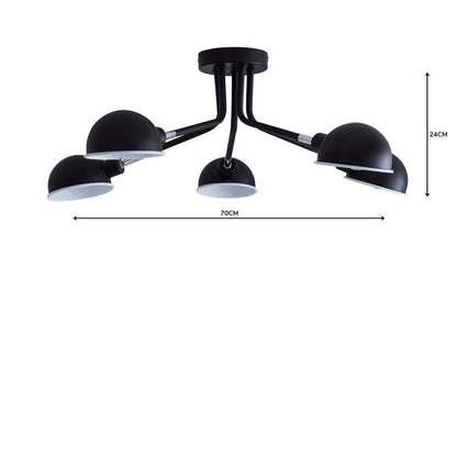  Elements Borr Black 5 Light Semi Flush Ceiling Light