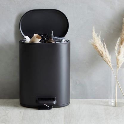  Elements 6L Matte Black Recycling Pedal Bin