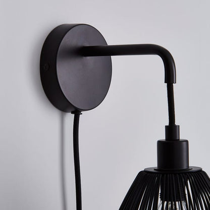  Elements Jaula Rattan Plug In Wall Light
