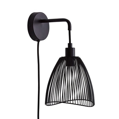  Elements Jaula Rattan Plug In Wall Light