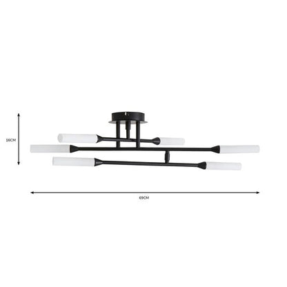  Elements Fontain 6 Light Semi Flush Ceiling Light