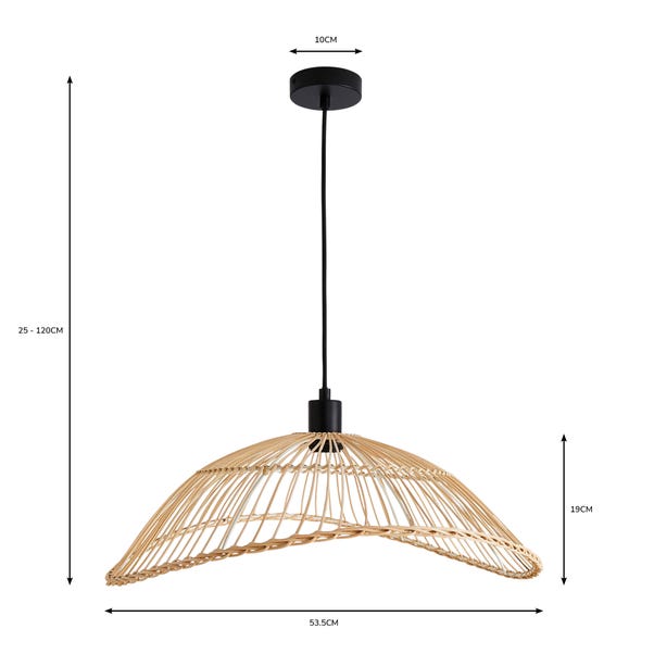  Elements Jaula Rattan Pendant Light