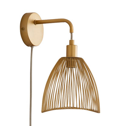  Elements Jaula Rattan Plug In Wall Light