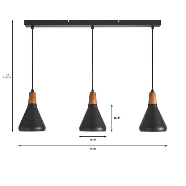  Elements Wolston 3 Light Diner Ceiling Light