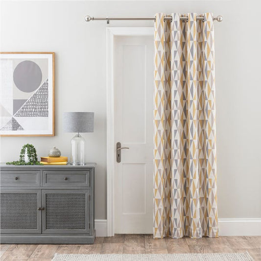  Elements Triangles Thermal Eyelet Door Curtain