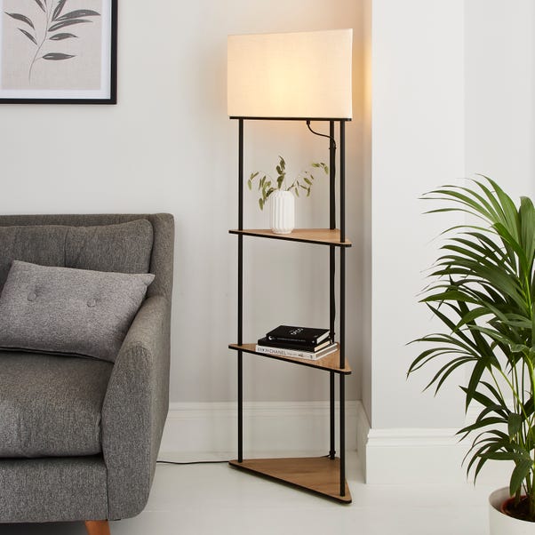  Elements Element Sunds Corner Shelved Floor Lamp Light Wood