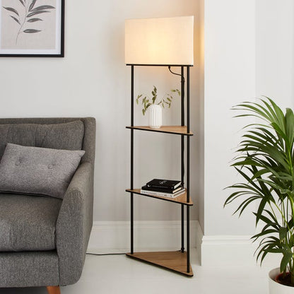  Elements Element Sunds Corner Shelved Floor Lamp Light Wood