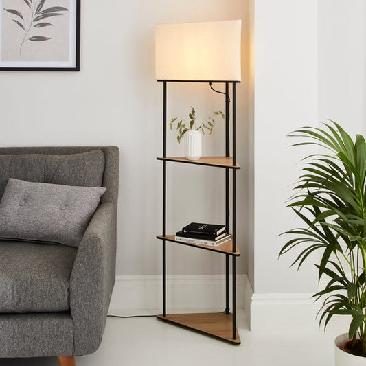  Elements Element Sunds Corner Shelved Floor Lamp Light Wood