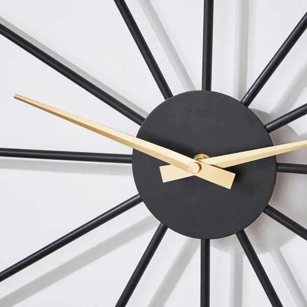 Elements Sputnik Wood Effect Wall Clock