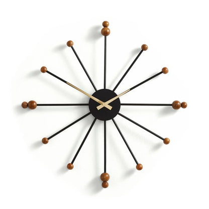  Elements Sputnik Wood Effect Wall Clock