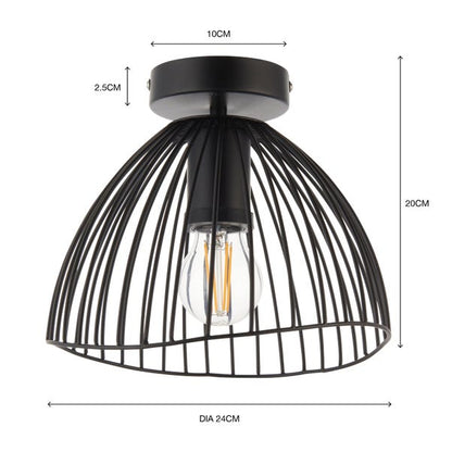  Elements Jaula Outdoor Flush Porch Ceiling Light