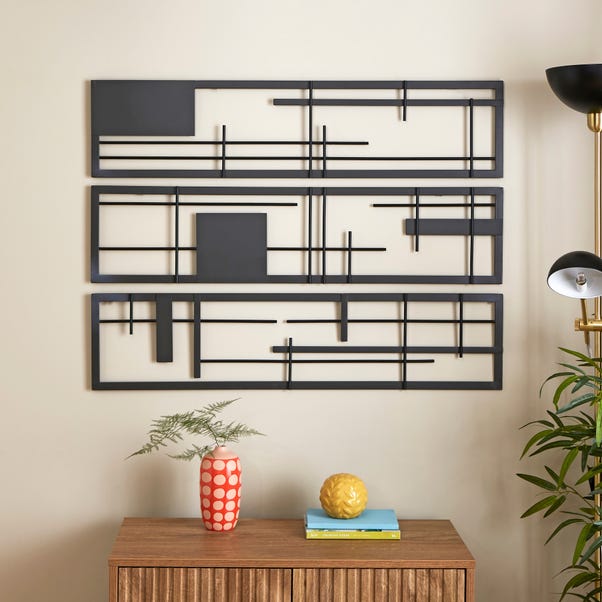  Elements Set Of 3 Indoor Outdoor Metal Wall Art Panels