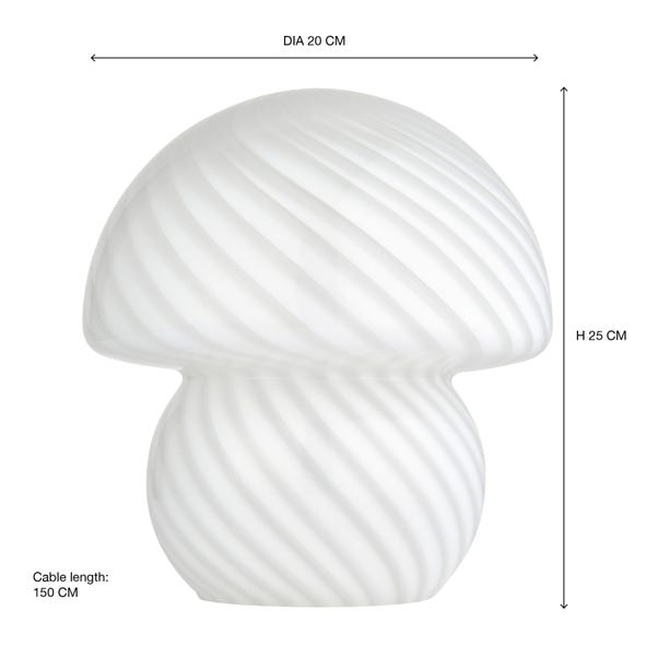  Elements Large Glass Mushroom Table Lamp