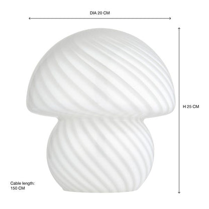 Elements Large Glass Mushroom Table Lamp