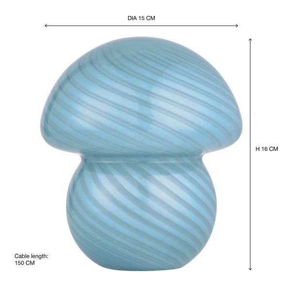  Elements Small Glass Mushroom Table Lamp
