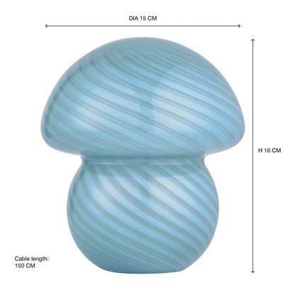  Elements Small Glass Mushroom Table Lamp