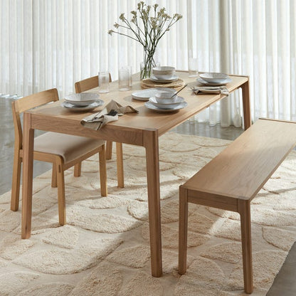  Elements 2 Seater Holmes Dining Bench, Modern Oak