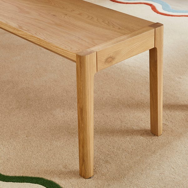  Elements 2 Seater Holmes Dining Bench, Modern Oak