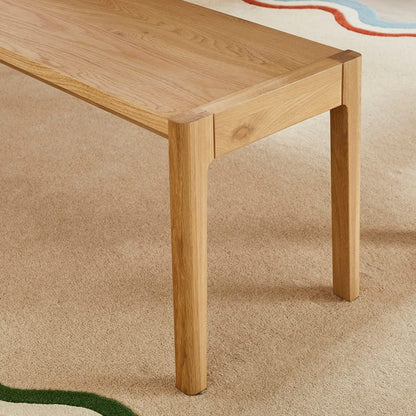  Elements 2 Seater Holmes Dining Bench, Modern Oak