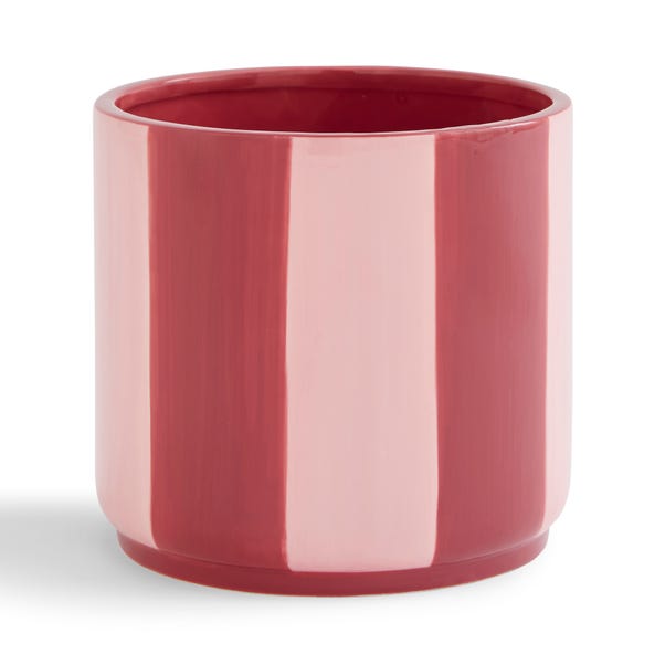  Elements Striped Ceramic Plant Pot