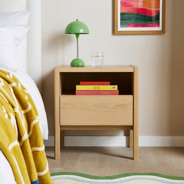  Elements Holmes Compact Bedside Table, Oak