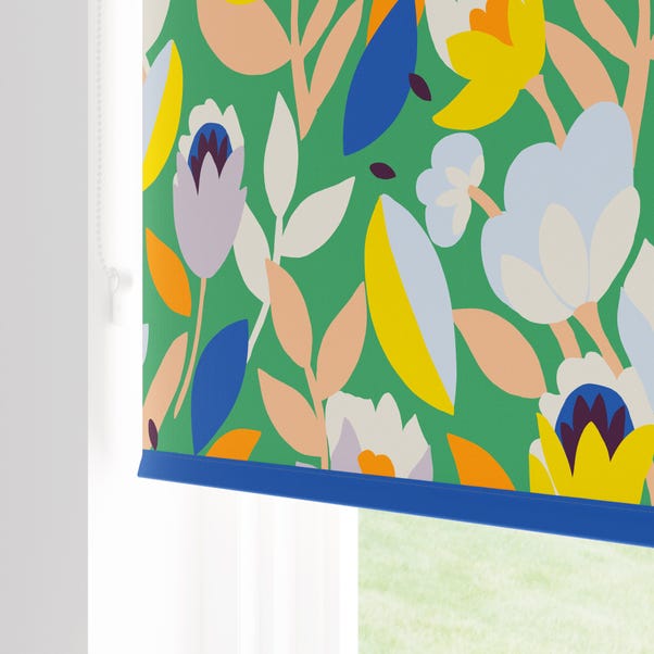  Elements Fieldsley Floral Green Blackout Roller Blind