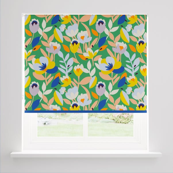  Elements Fieldsley Floral Green Blackout Roller Blind