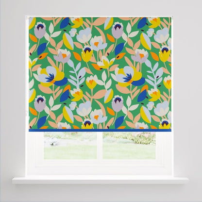  Elements Fieldsley Floral Green Blackout Roller Blind