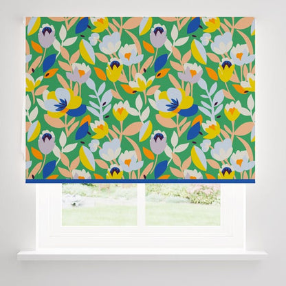  Elements Fieldsley Floral Green Blackout Roller Blind