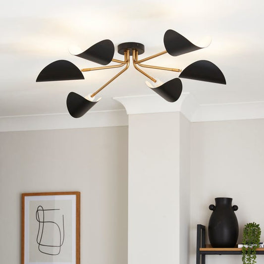  Elements Lyon 6 Light Semi Flush Ceiling Light