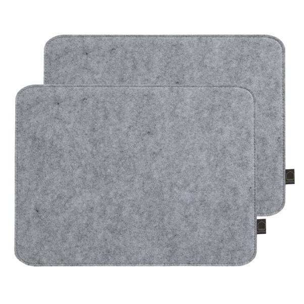  Elements Set Of 2 Grey Placemats