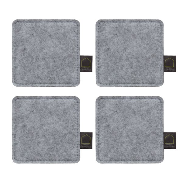  Elements Set Of 4 Grey Coasters