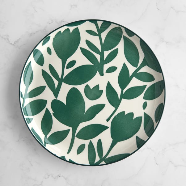  Elements Silhouette Green Stoneware Dinner Plate