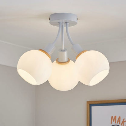  Elements Bailey 3 Light Semi Flush Ceiling Light