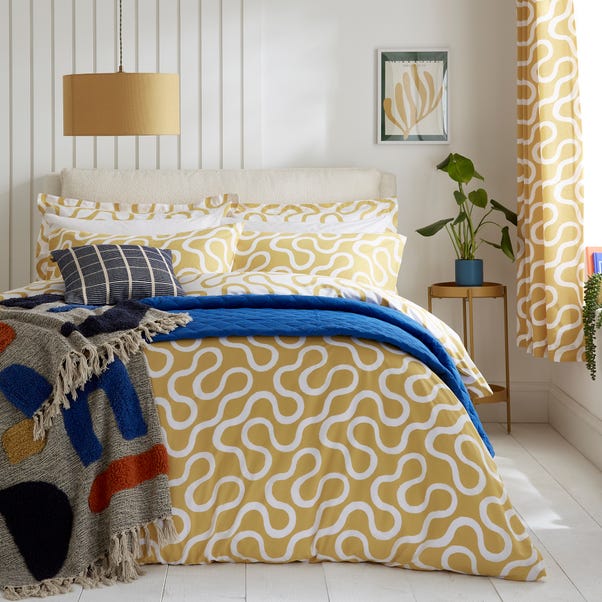  Elements Wiggins Wiggle Ochre Oxford Pillowcase