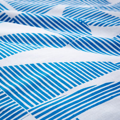  Elements Ezra Blue Cotton Duvet Cover And Pillowcase Set