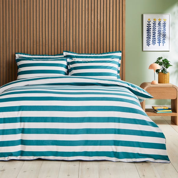  Elements Bold Stripe Cotton Duvet Cover And Pillowcase Set