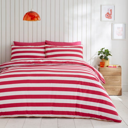  Elements Bold Stripe Cotton Duvet Cover And Pillowcase Set