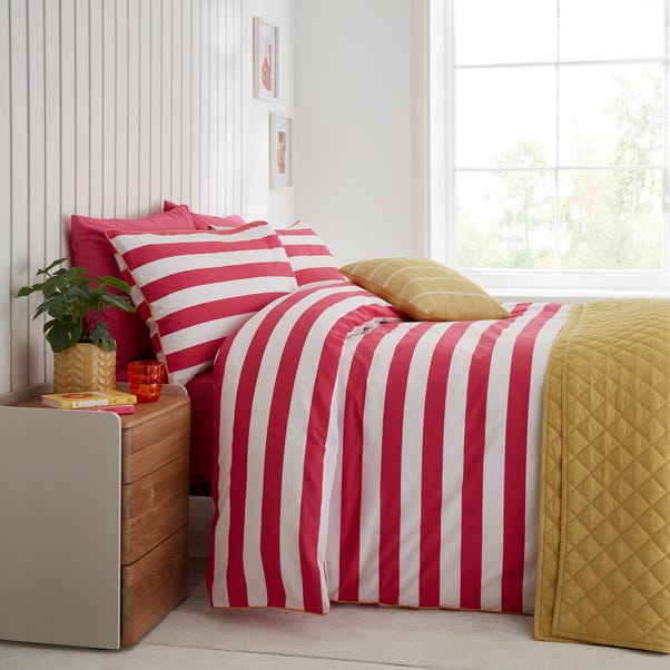  Elements Bold Stripe Cotton Duvet Cover And Pillowcase Set