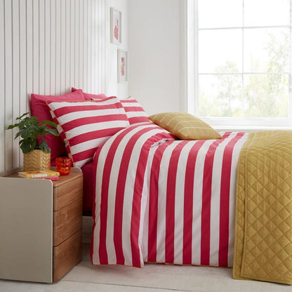  Elements Bold Stripe Cotton Duvet Cover And Pillowcase Set